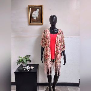 PINK FLORAL KIMONO